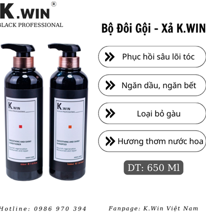 Dầu Gội - Xả K.Win Bản Ngăn Gàu, Ngăn Dầu